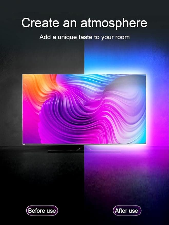 Tiras LED para TV, 5m RGB con Control Remoto y APP Bluetooth - https://m.media-amazon.com/images/I/61HzoS3SDSL._AC_SY879_.jpg