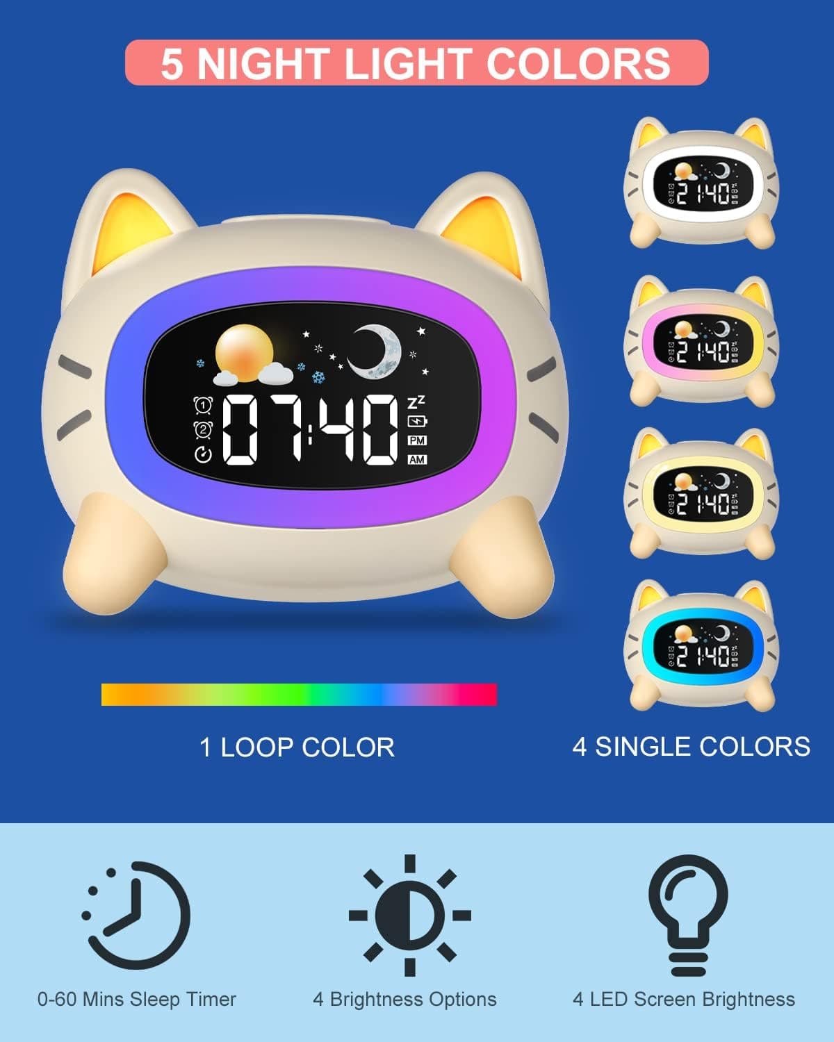 Uplayteck Children's Alarm Clock with Night Light and Music - https://m.media-amazon.com/images/I/61dXe5HFG1L._AC_SL1500_.jpg