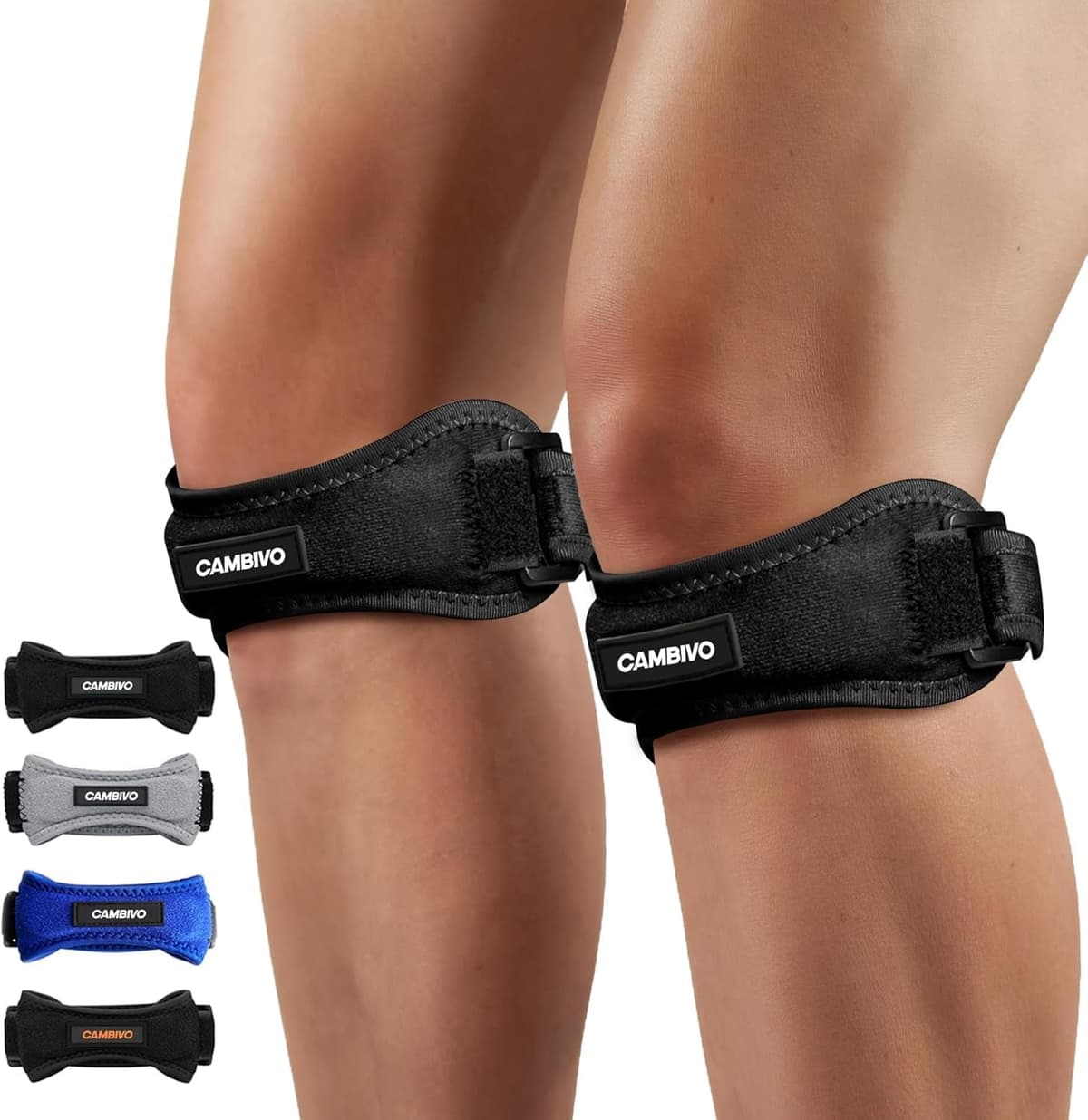 CAMBIVO Adjustable Knee Braces x2, Tendon Support and Knee Stabilization - https://m.media-amazon.com/images/I/716xktwj-rL._AC_SL1500_.jpg