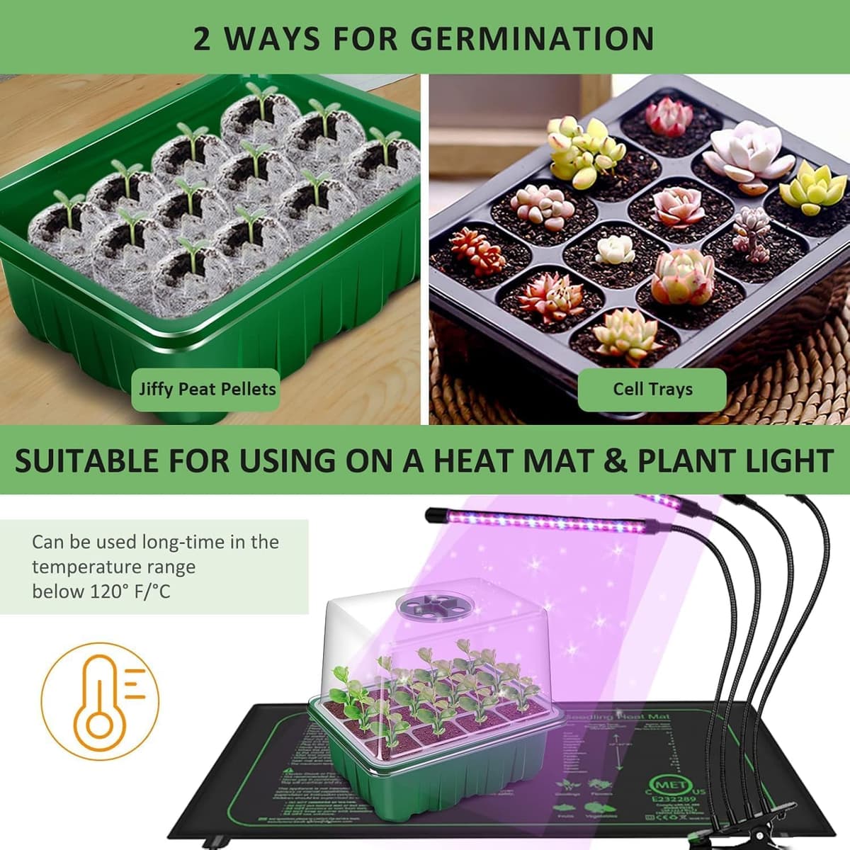 YAUNGEL Seed Germination Tray, 10 Pieces 120 Cells for Cultivation - https://m.media-amazon.com/images/I/71O2afwuqSL._AC_SL1500_.jpg