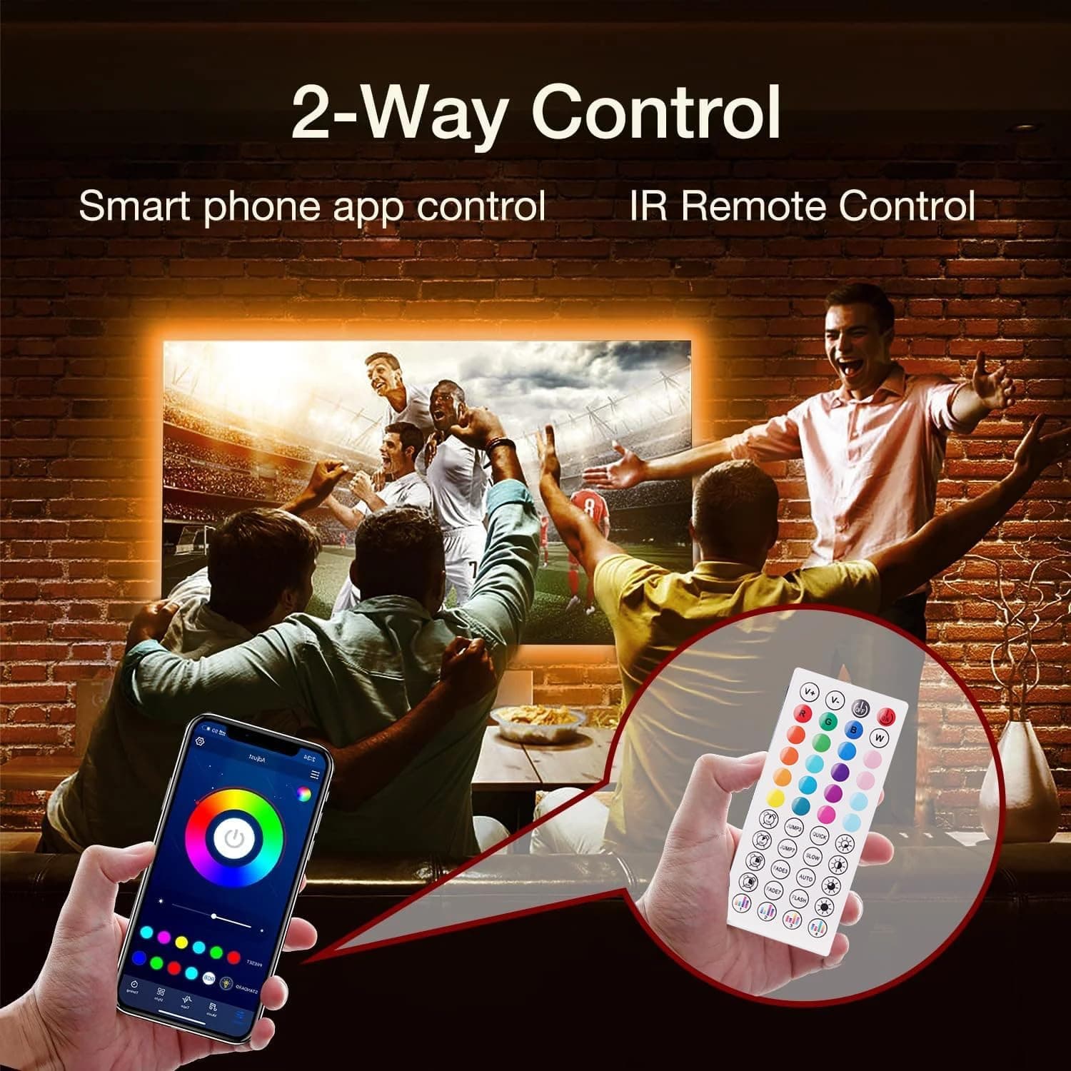 Tira LED RGB de 5M para TV, Iluminación de Ambiente con App y Control Remoto - https://m.media-amazon.com/images/I/71cn80f0LAL._AC_SL1500_.jpg