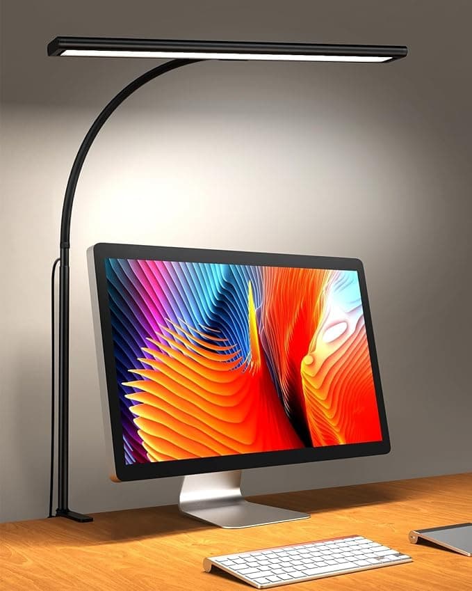 LED Desk Lamp with 160 Lumens, Clip and USB Charger - https://m.media-amazon.com/images/I/71uxR31Qn0L._AC_SX679_.jpg