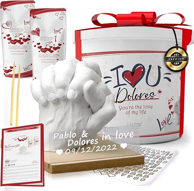 Couple's Hand Sculpture with Names - Unique Gifts for Valentine's Day